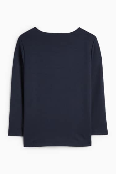 Femei - Tricou cu mânecă lungă - albastru închis