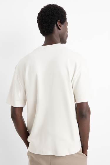 Bărbați - Tricou - relaxed fit - alb-crem