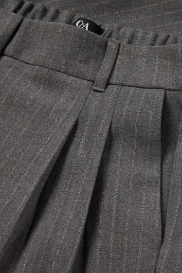 Women - Cloth trousers - high-rise waist - tapered fit - pinstripes - dark gray