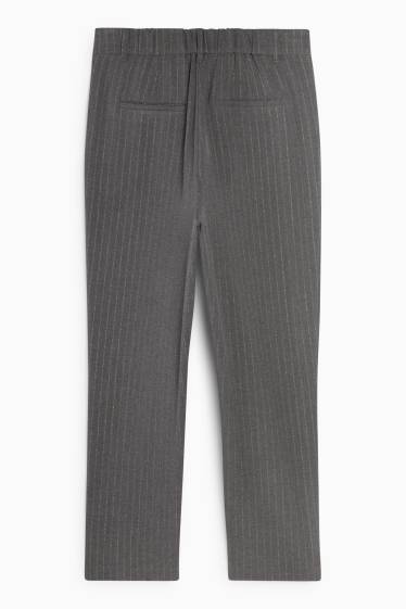 Women - Cloth trousers - high-rise waist - tapered fit - pinstripes - dark gray