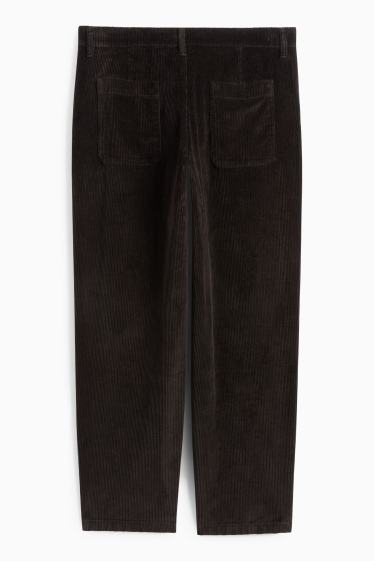 Bărbați - Chino din catifea reiată - relaxed fit - negru