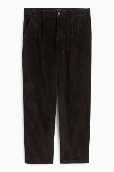 Bărbați - Chino din catifea reiată - relaxed fit - negru