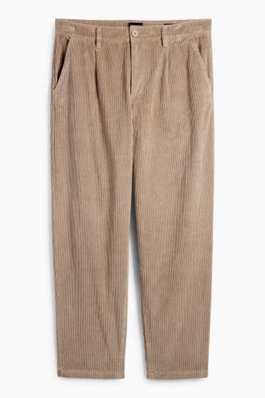 Bărbați - Chino din catifea reiată - relaxed fit - taupe