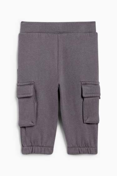 Bebeluși - băieți - Pantaloni de trening bebeluși - model cargo - gri închis