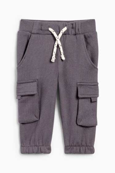 Bebeluși - băieți - Pantaloni de trening bebeluși - model cargo - gri închis