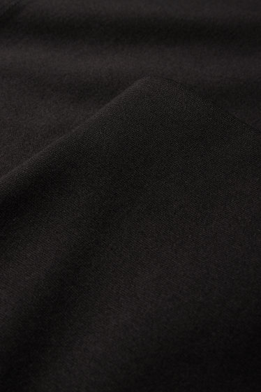 Femei - Pantaloni din jerseu - talie înaltă - wide leg - negru
