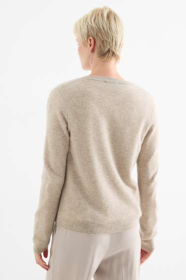 Women - Cashmere cardigan - light beige