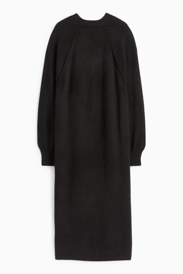 Femei - Rochie din tricot - straight fit - negru