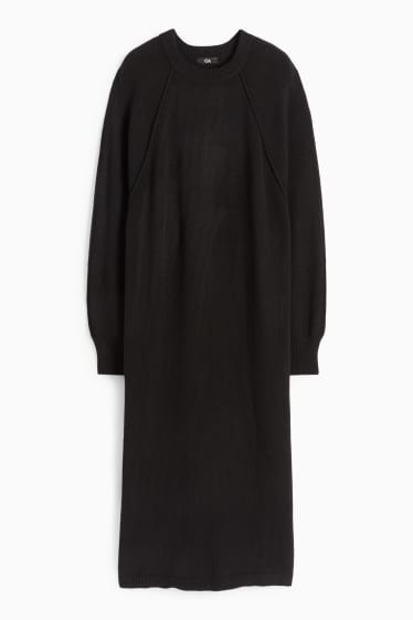 Femei - Rochie din tricot - straight fit - negru