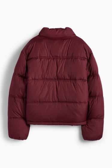 Femei - Jachetă matlasată - bordo