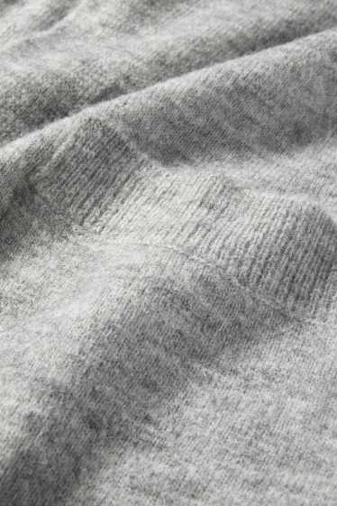 Femei - Cardigan tricotat lung - gri