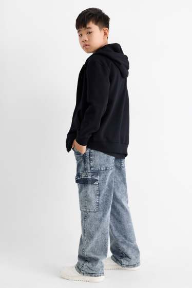 Copii - Băieți - Cargo jeans - jeans termoizolanți - denim-albastru