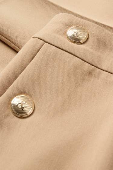 Women - Cloth trousers - high waist - tapered fit - beige