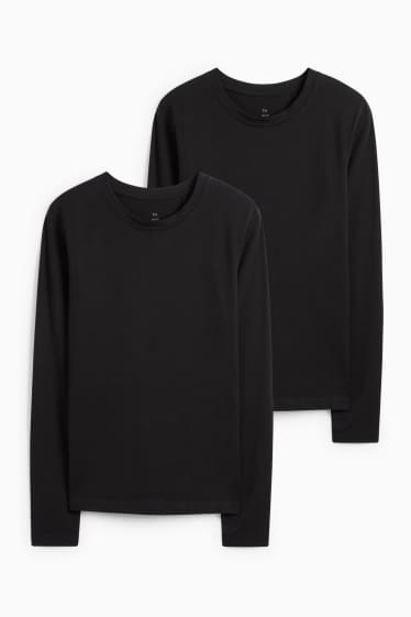 Femei - Multipack 2 buc. - tricou cu mânecă lungă - slim fit - negru