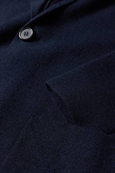 Bărbați - Sacou din tricot fin - regular fit - albastru închis