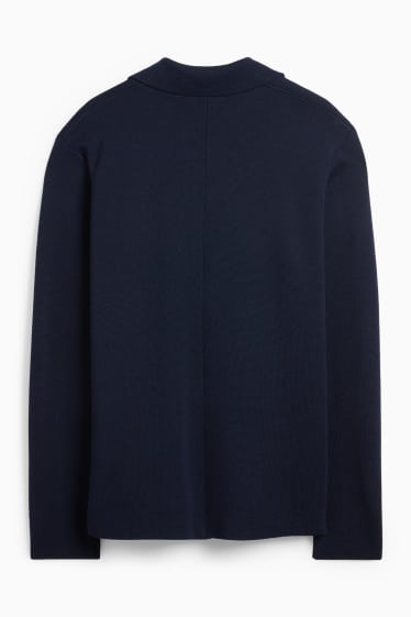 Bărbați - Sacou din tricot fin - regular fit - albastru închis