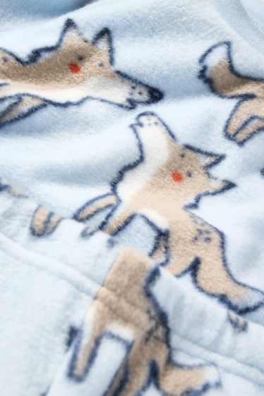 Children Boys - Wolf - fleece pyjamas - 2 piece - light blue