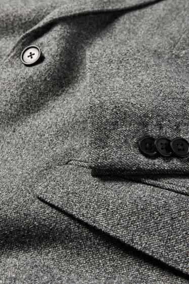 Bărbați - Sacou modular - regular fit - stretch - structurat - gri melanj