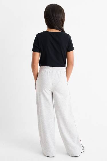 Copii - Fete - Pantaloni de trening - gri deschis melanj