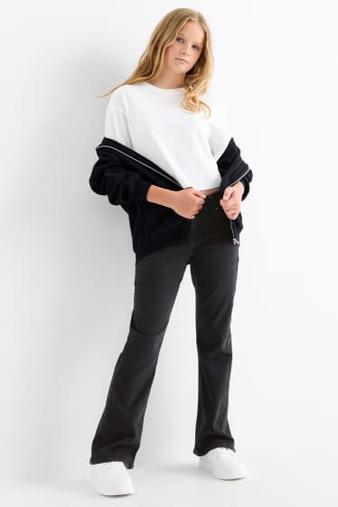 Copii - Fete - Bootcut jeans - LYCRA® - denim-gri închis