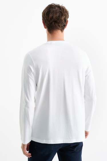 Bărbați - Tricou cu mânecă lungă - alb