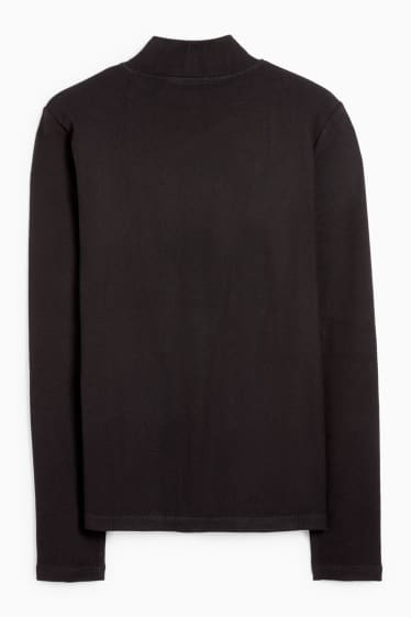 Femei - Tricou cu mânecă lungă termoizolant din fleece - regular fit - negru