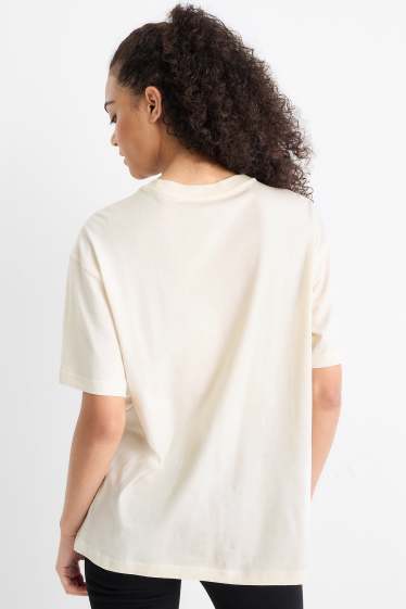 Femei - Tricou - supradimensionat - alb-crem