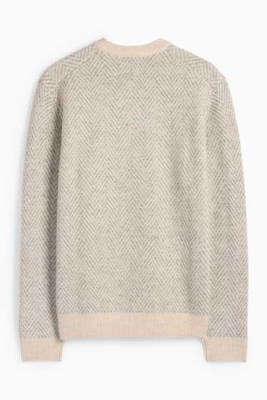 Hommes - Pull - à motif - beige