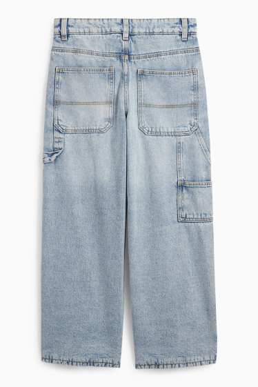 Kinder Buben - Baggy Jeans - Thermojeans - helljeansblau