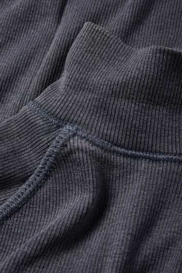 Femei - Tricou cu mânecă lungă - slim fit - reiat - gri închis