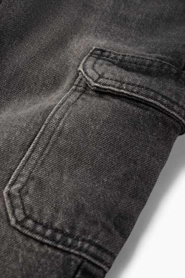 Copii - Băieți - Cargo jeans - jeans termoizolanți - denim-gri