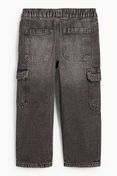 Copii - Băieți - Cargo jeans - jeans termoizolanți - denim-gri