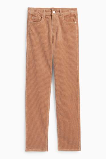 Damen - Cordhose - High Waist - Straight Fit - LYCRA® - hellbraun