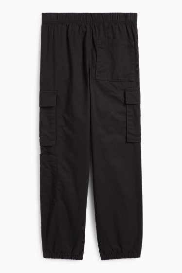 Copii - Băieți - Pantaloni termoizolanți - model cargo - negru