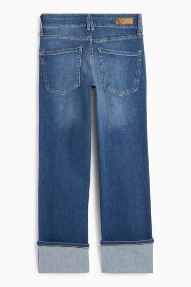 Femei - Straight jeans - talie medie - LYCRA® - denim-albastru
