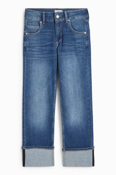 Femei - Straight jeans - talie medie - LYCRA® - denim-albastru