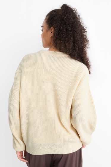 Women - Jumper - ribbed - cremewhite