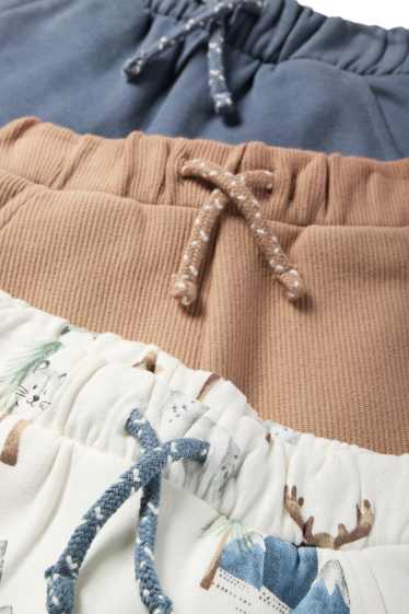 Bebeluși - băieți - Multipack 3 buc. - animale sălbatice - pantaloni de trening bebeluși - albastru