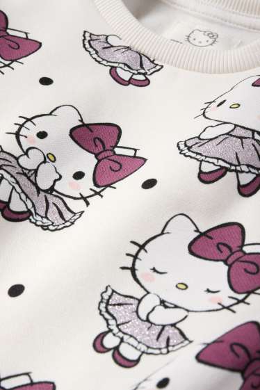 Copii - Fete - Hello Kitty - bluză de molton - alb-crem