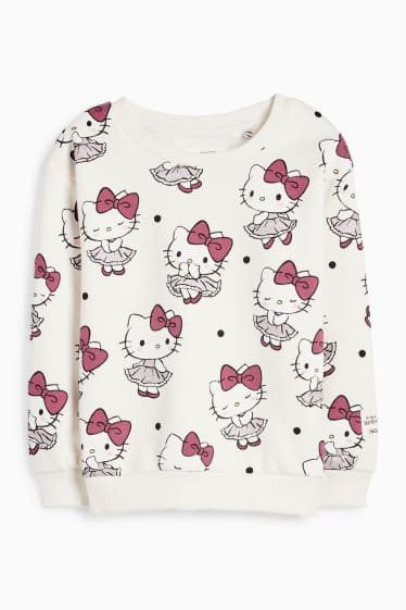 Copii - Fete - Hello Kitty - bluză de molton - alb-crem