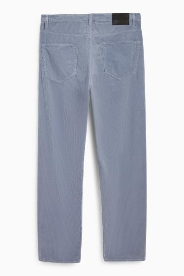 Bărbați - Pantaloni din catifea reiată - relaxed fit - albastru deschis