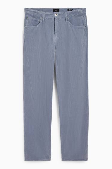 Bărbați - Pantaloni din catifea reiată - relaxed fit - albastru deschis