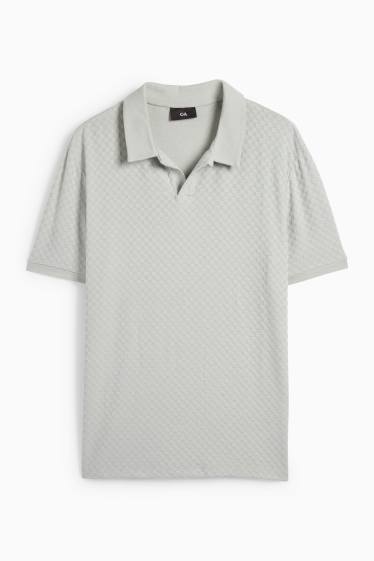 Bărbați - Tricou polo - regular fit - structurat - verde mentă
