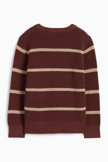 Bambini - Maglione - a coste - a righe - ruggine