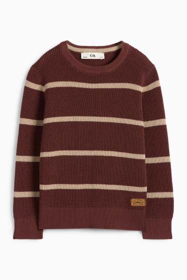 Bambini - Maglione - a coste - a righe - ruggine