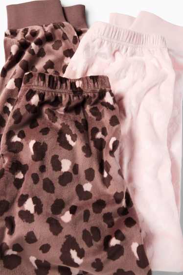 Copii - Fete - Multipack 2 perechi - pantaloni de pijama - bumbac organic - roz
