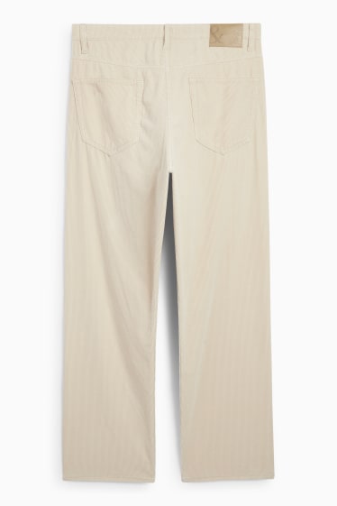 Bărbați - Pantaloni din catifea reiată - relaxed fit - bej deschis