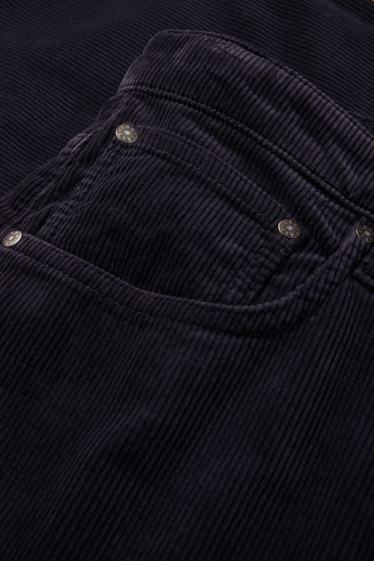 Bărbați - Pantaloni din catifea reiată - relaxed fit - albastru închis