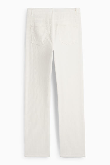 Damen - Cordhose - High Waist - Straight Fit - LYCRA® - cremeweiss