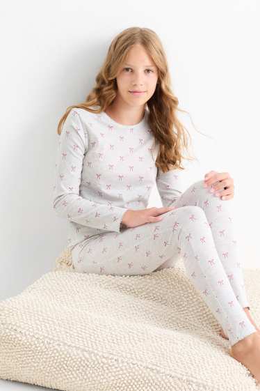 Copii - Fete - Multipack 2 buc. - fundă - pijama - 4 piese - roz închis